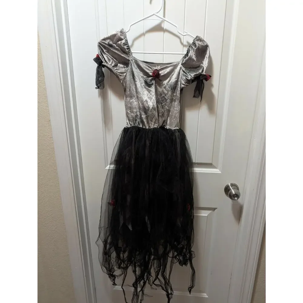 Amscan Prom Corpse Zombie Queen Dress Girls M 8-10 Halloween Costume - Picture 9 of 10